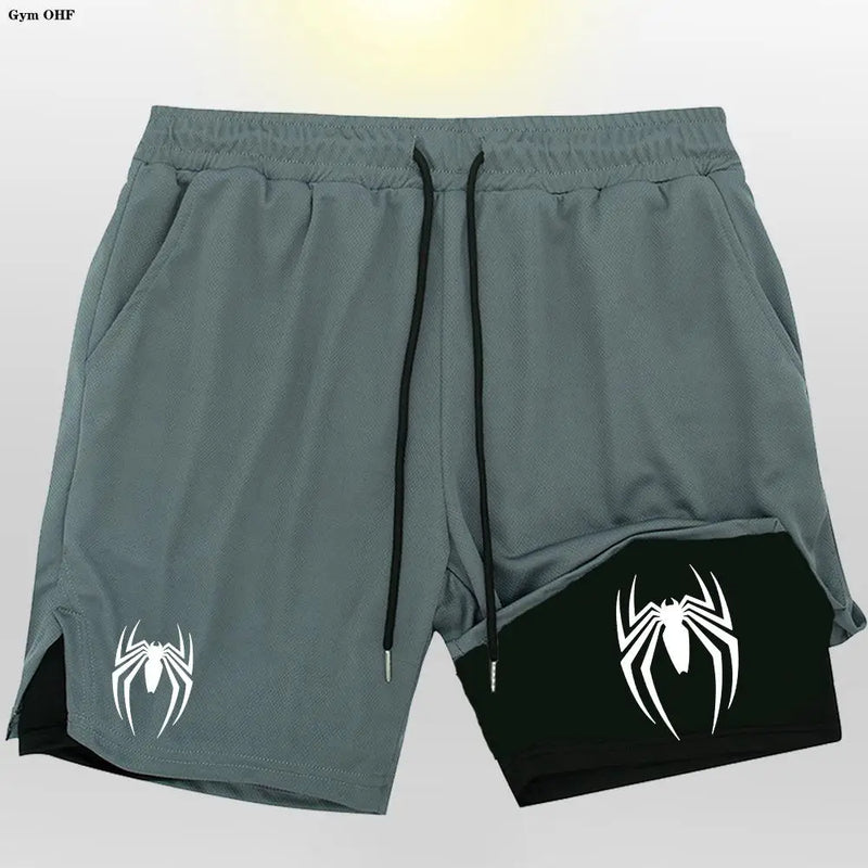 🕷️ 2099 Spider Sport Shorts 2 em 1 — Mais que um Short, Uma Armadura da Nova Era Masculina