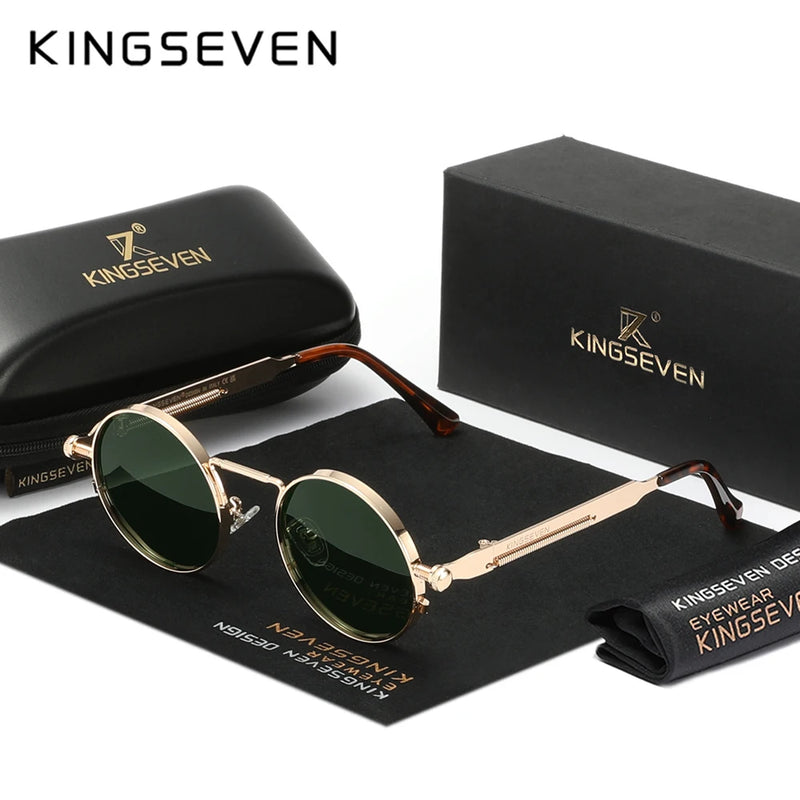 Óculos de Sol Redondos KINGSEVEN 2025 🔥 Transforme sua Visão. Proteja sua Essência.