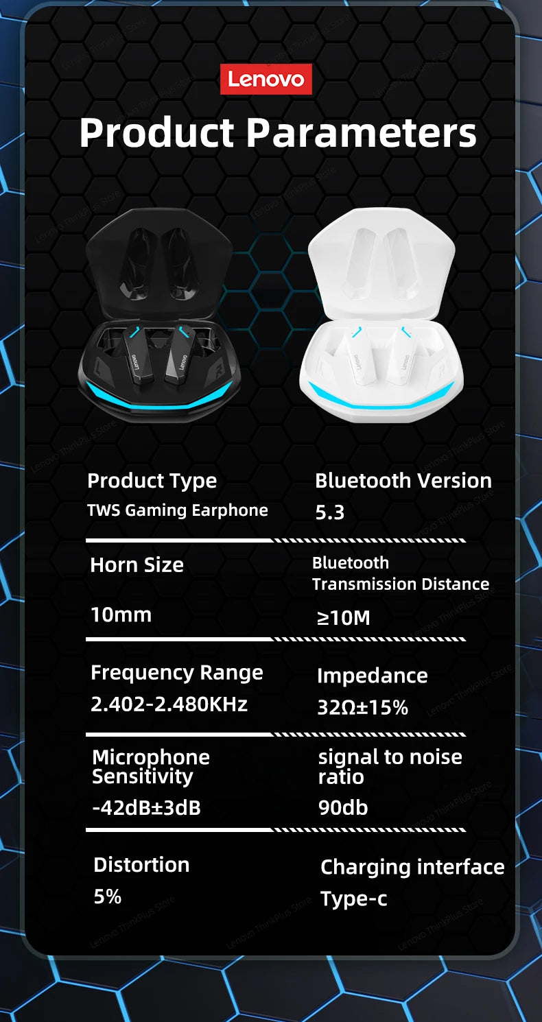 Lenovo GM2 Pro Gaming Earphones Bluetooth 5.3 Sport Headset Dual Mode HD Call Noise Reduction Earbuds with Mic For iPhone 2025