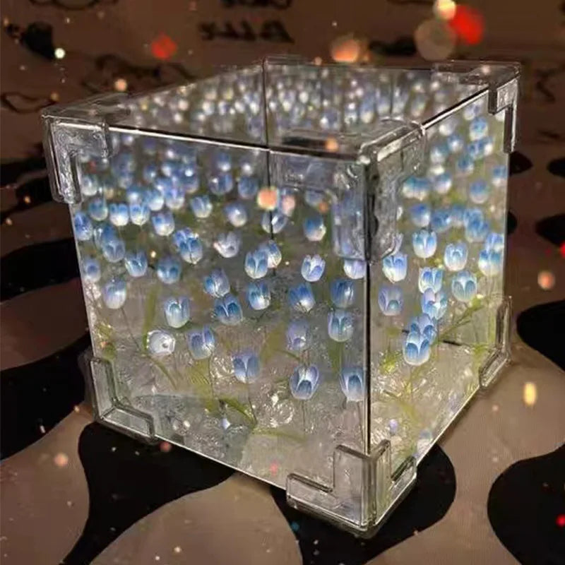 Luz Noturna em Cubo de Tulipa – Kit DIY Completo - Beleza que Encanta os Olhos e Toca o Coração