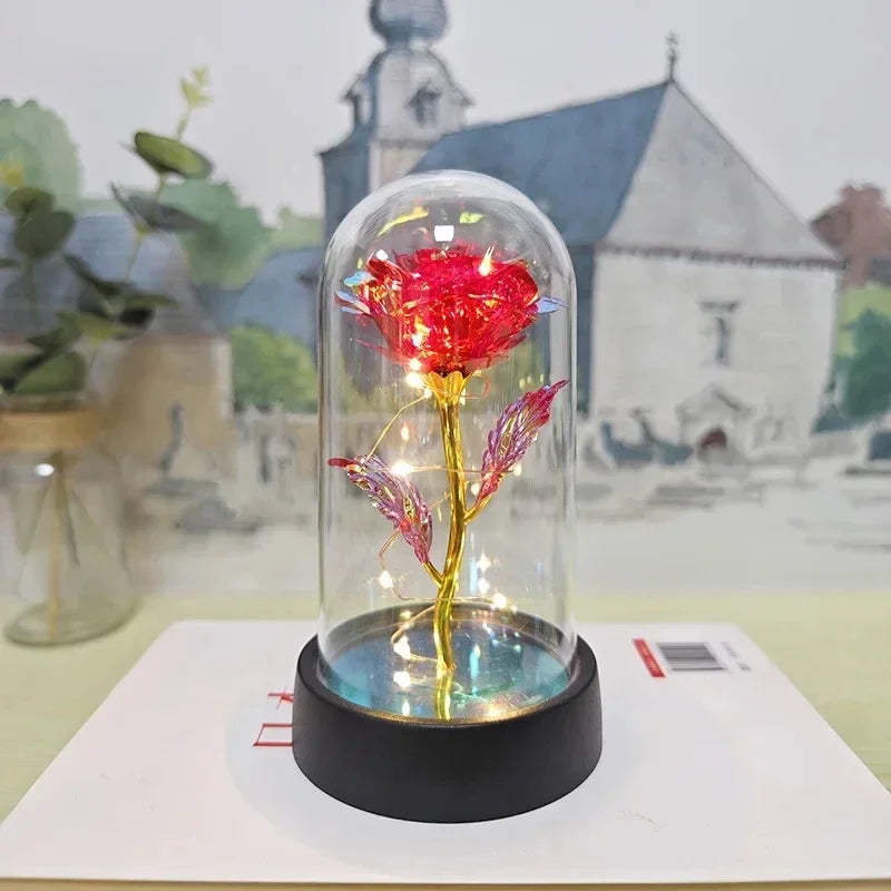 Luz noturna de rosa realista e eterna - Mais do que uma Luminária, um Presente para a Alma