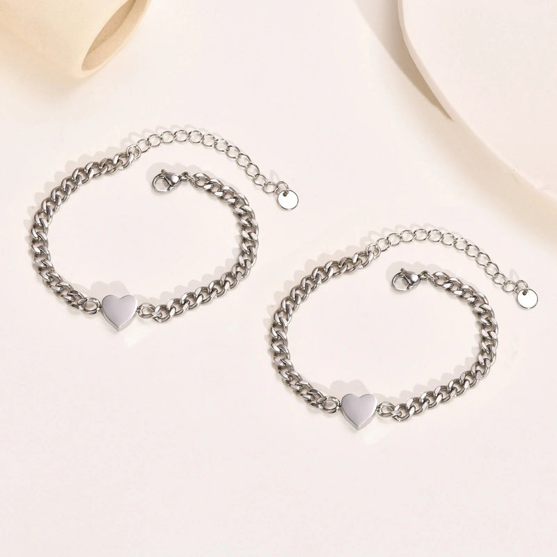 Pulseiras de Casal Vnox Love Heart – Um Símbolo Inquebrável de Amor e Conexão.