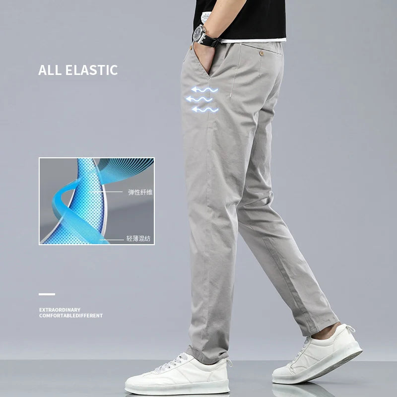 Calça Casual Masculina Clássica Coreana 2025.