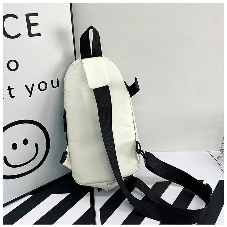Bolsa de peito de nylon (unissex, moderna, funcional, para outono e inverno)