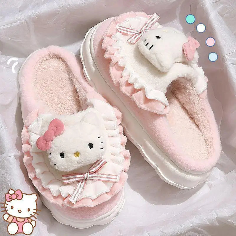 🌸 Pantufas Sanrio de Algodão | Hello Kitty, Kuromi e Cinnamoroll