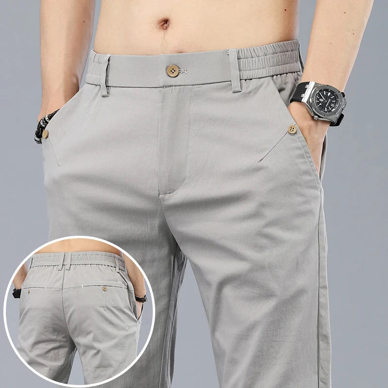 Calça Casual Masculina Clássica Coreana 2025.