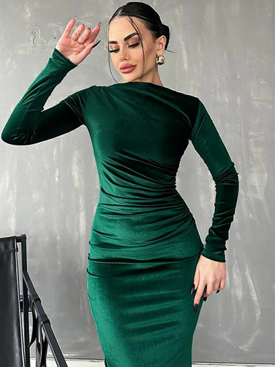✨ Vestido Midi de Veludo Dulzura — Primavera/Verão 2025 bodycon,feminino,hihg-quality,mais,Melhores,mulher,premium,presentes,roupas,Verão,vestidos,Vestuário