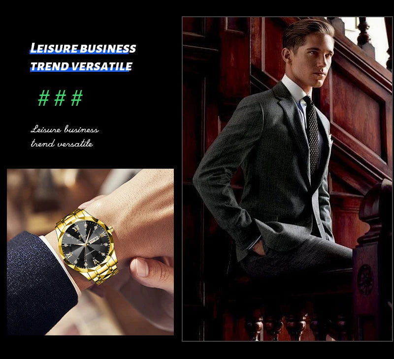 Relógio Masculino Water Diamond Luxury Night Glow