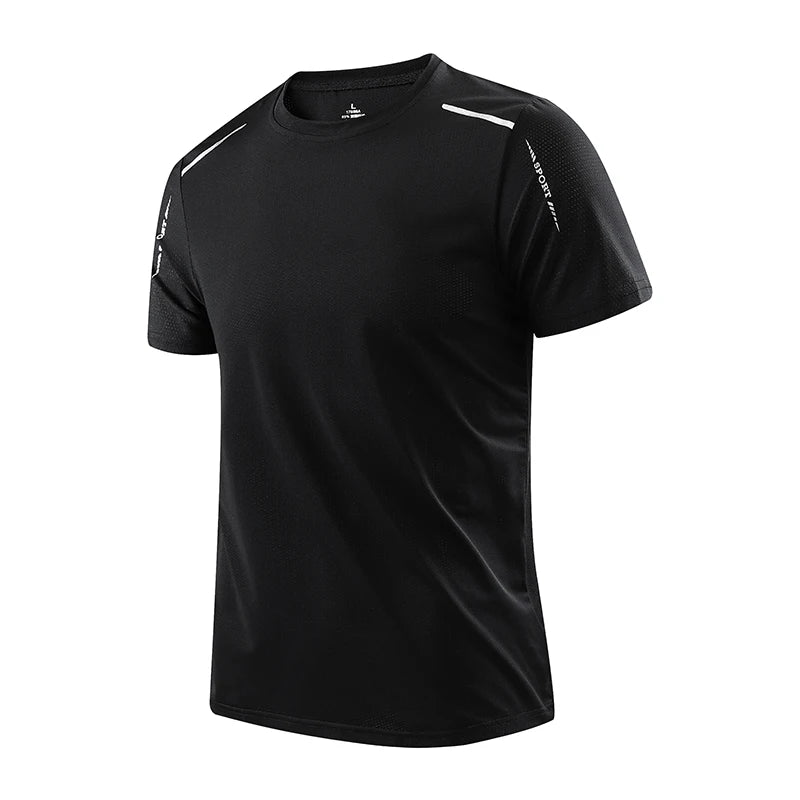 CHRLCK – Camiseta masculina esportiva de secagem rápida, respirável, com elasticidade macia para caminhada, pesca e esportes ao ar livre