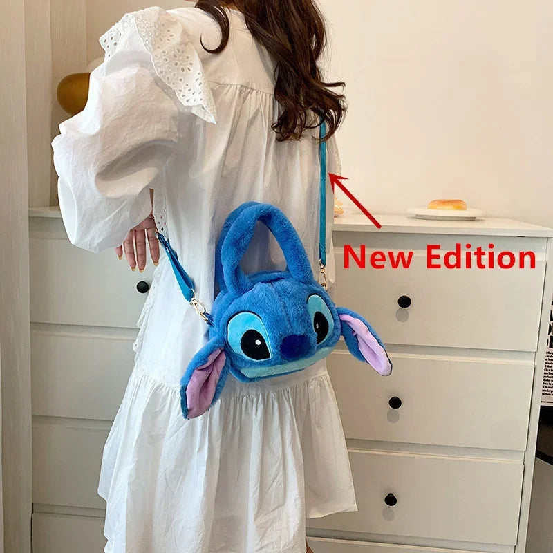 Bolsa de ombro infantil de pelúcia do Stitch
